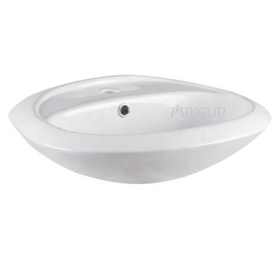 China Modern Hot Selling Ceramic Products Bathroom Wall Hung Wash Basin Sink Round Water Basin for sale