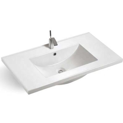 China Modern Porcelain Bathroom Cabinet Different Size Rectangular Basin Sink White Vitreous Wash Basin for sale