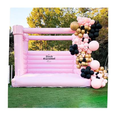 China Jumping Castle Pink Wedding Bouncy House Pink House Rental Or Home Use Bounce House for sale