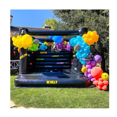 China Rental Or Home Use Black Bounce House Wedding Inflatable Bouncy Castle Bouncer for sale