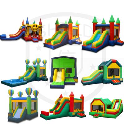 China Rental or Home Use Kids Wet Dry Combo Water Bounce House Combo With Slide for sale