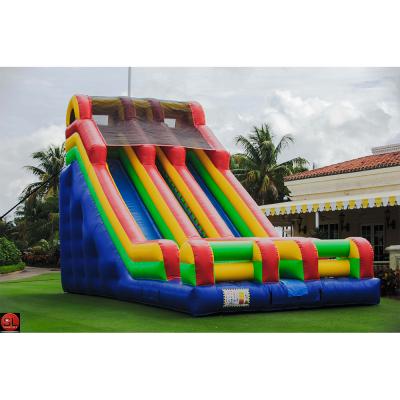 China Lane Rental Or Home Skyscraper Double Use Inflatable Slider for sale