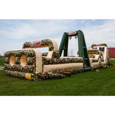 China Military Giant Commercial Rental or Home Boot Camp Kids Use Adult Inflatable Obstacle Course For Kids For Sale for sale