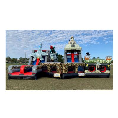 China Military Rental Or Home Use Bounce House Inflatable Challenge Rush Obstacle Course for sale