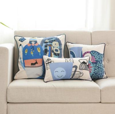 China PORTABLE Digital Printing Velvet Embroidered Pillow Case Cushion Cover for sale