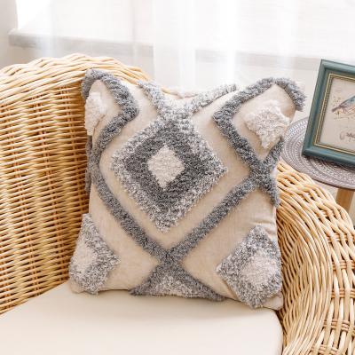 China Massage Boho Velvet Embroidered Sofa Cushion Cover Decorative Throw Pillow Covers 45cm for sale