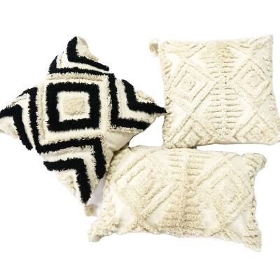 China Moroccan memory macrame cotton fabric cushion for car boho pillow cushion tufted cover for sale