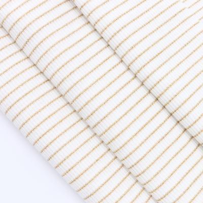 China Elegent Metallic Polyester Spandex Rayon Anti Pill Elastic Knitted Fabrics For Dresses for sale