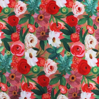 China Stretch Customized Design Polyester Spandex Satin Chiffon Floral Digital Printed Fabric for sale