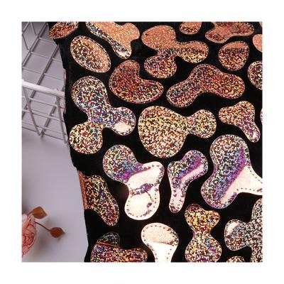 China Anti Pill Amazon Hot Selling Woman Tops Polyester Fashionable Formal Fleece Evening Dress Sequin Embroidered Fabric for sale