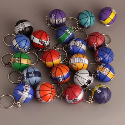 China Memories. Decoration. Wholesale Price Promotion Rubber and PU Leather Basketball Club Hot Stamping Logo 3d Mini Basketball Keychain for sale