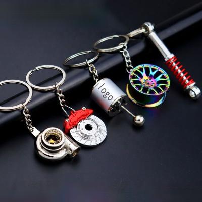 China Metal Car Gear Box Gear Head Key Chain Manual Transmission Lever Car Refitting Creative Metal Pendant Key Ring Metal Keychain for sale