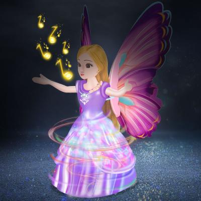 China Battery Operated Purple Princess Doll Children Toy Dance Fairy Lights Princess Electric Light Toys For Girls for sale