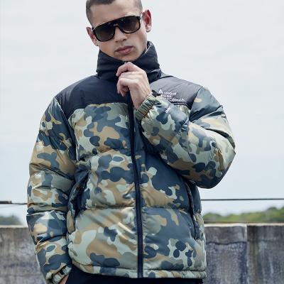 China New European and American men's fashion youth winter coat stand anti-wrinkle collar street men's camouflage down jacket for sale