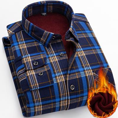 China Anti-pilling Wholesale Price Latest Styles Winter Double Sided Fleece And Shirt Heavy Warm Mens Winter Shirt for sale