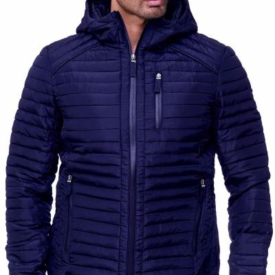 China New Winter Men's Solid Color Zipper Bubble Jacket Warm Hooded Padded Men's Coat Light Weight Waterproof Down Jacket for sale