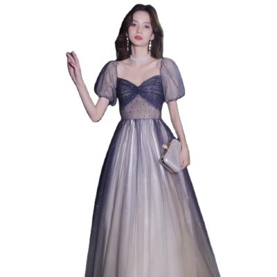 China New Breathable French Banquet Host Club Dream Starry Elegant Romantic Party Sky Bridesmaid Purple Bridesmaid Dress for sale