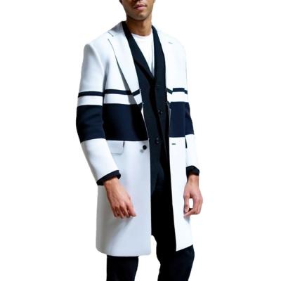 China Autumn and winter fashion catwalk black and white long anorak long sleeve QUICK DRY the long jacket men for sale