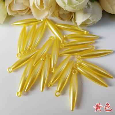 China Factory Price Wholesale 5*25MM Color Pearl Effect Acrylic Pendant Beads Big Hole Plastic Beads Jewelry Diy Toy Jewelry Accessories for sale