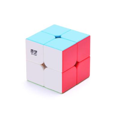 China Mini QY Toys Neon Magic Cube 2x2 Children's Education Plastic Cube Toys Speed ​​Cube 2x2 Children's Puzzle Toys for sale