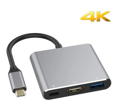 China Wholesale 4K Powered 3.0 Charging Multiport Power Hub Adapter USB-c Hub Usb Typec Hub Usb Type C to Hdmi Converter HV-CH103 for sale