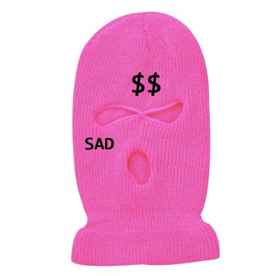 China COMMON Wholesale Custom Masks Ski Masks Embroidery Full Face 3 Hole Ski Mask Knitted Balaclava for sale