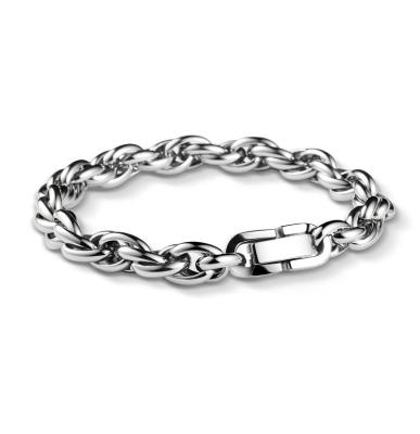 China Lovers gift punk titanium steel twist dough light luxury woven fried bracelet, men's fashion hip-hop soft bracelet for sale