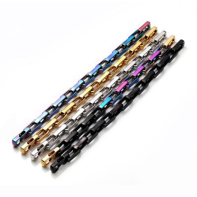 China Hot selling punk quenched bracelet color vacuum jewelry tide brand hip hop hand electroplating necklace for sale