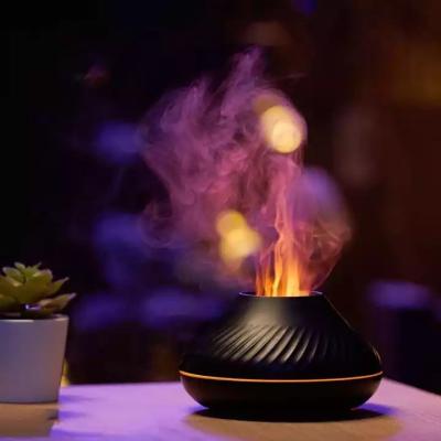 China 2nd Version Comfortable Feeling Essential Oil Aroma Diffuser Machine Humidifier 130ml Portable Electronic Flame Diffuser 3Daroma Flame for sale