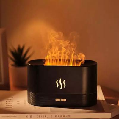 China Comfortable Feel Flame Diffuser Humidifier Support Essential Oils Fire Flame Effect Ultrasonic LED Light USB Air Humidifier Fire Aroma Diffuser for sale