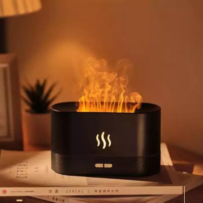 China Feel New Comfortable 3D 180ML Flame Aroma Diffuser Essential Oil Air Diffuser USB Flame Air Humidifier with Warm Night Light for Office for sale