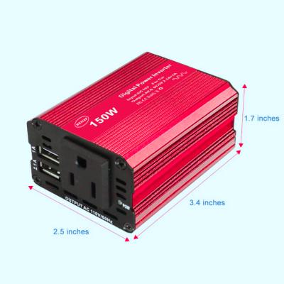 China 150W Power Inverter DC 12V To AC 110V Converter With AC Power Outlet And USB 8*6.3*3.75cm Car Charger for sale