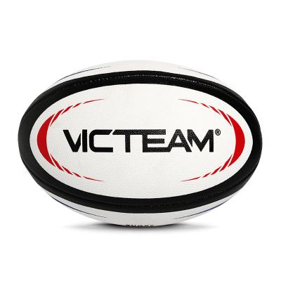 China Customized Good Grip Printed Logo Standard Size 5 4 Rugby Balls , Wholesale Rubber Compound Rugby Ball For Training for sale