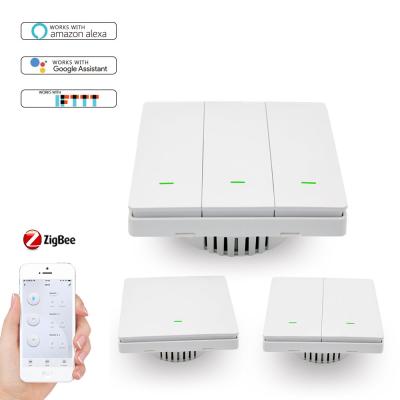 China App 86x86mm Standard Remote Control Home Automation Smart Home Automation EU System Push Button Zigbee Smart Switch for sale