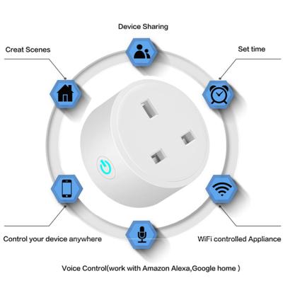 China China Manufacturer 90-250V Wifi Smart App/Voice/Wall Socket ABS Plastic White British Socket Touch Control for sale