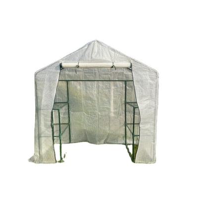 China Easily Assembled L143 x D73 x H195cm Garden Walk In Greenhouse 3Shelves & Reinforced PE Cover for sale