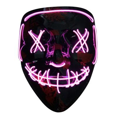 China PVC EL Product Halloween EL Wire Party Mask 10 Colors Luminous Actions Led V Light Mask for sale