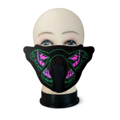 China Newcomer EL Lighting Party LED Sound Activated And Flashing Light Up Party EL Panel Mask for sale