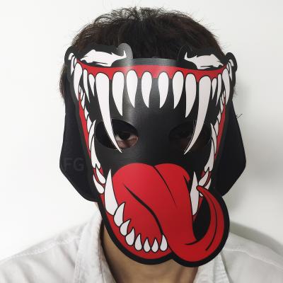 China Sound Activated Venom Pattern Sound Activated Controlled EL Mask Led Party Mask Support Customization Halloween Custom Mask Halloween Styles Picture Color for sale