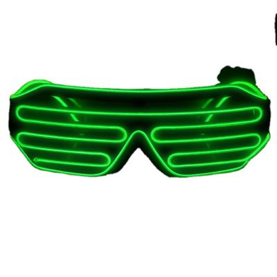 China PVC EL wire shutter neon glasses using for bright shine green color led party glass EL products for sale