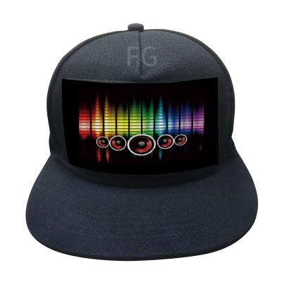 China USB Rechargeable Multi Function EL Lighting Led Events Hat Promotional EL Sound Activated Running Hats for sale