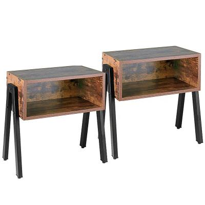 China (Height) Adjustable Stackable Side Table With Storage Set Of 2 For Living Room for sale