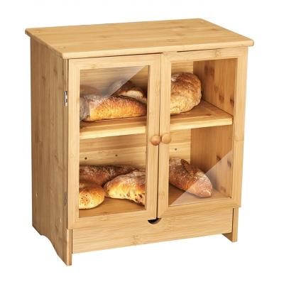 China Freshness Retention Double Door Bread Box With Movable Board And Drawer for sale