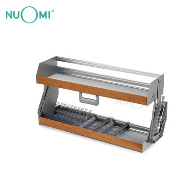 China Creative Hidden Adjustment NUOMI Mirage Series Cabinet Two-Layer Kitchen Lift Load-Grading Hidden Basket With Soft-Stop for sale