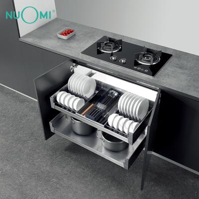 China Kichen Cabinet Basket NUOMI ALPHA Series 2020 New SUS 304 Three Side Pull Out Kitchen Basket for sale