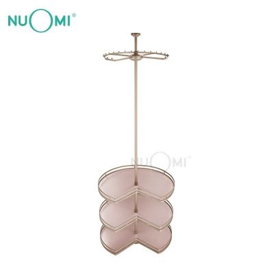 China Nuomi Transitional Easy Home Bedroom Horizontal Clothes Drying Rack Circular Round Swivel Storage Rotating Basket for sale