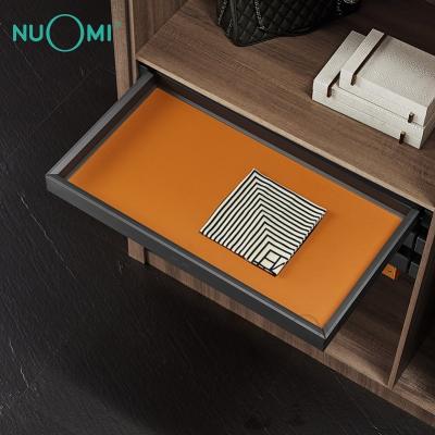 China Modern NUOMI JADE Furniture Fitting Wardrobe Leather Leather Shelf Popular Color for sale