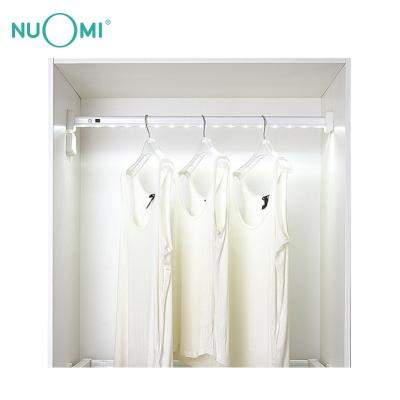 China NUOMI Martha series modern fashion style aluminum material wardrobe hanging clothes rail with lighting for sale