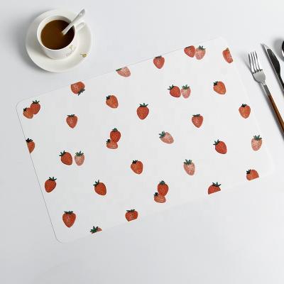 China Sustainable Fruit Print Custom Advertising PP Lunch Place Mat Table Mat for sale