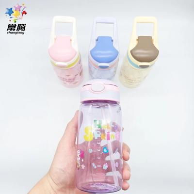 China Sustainable Portable Plastic Water Bottle Kids School Cartoon Unicorn Water Bottles For Children Gift Promotion for sale